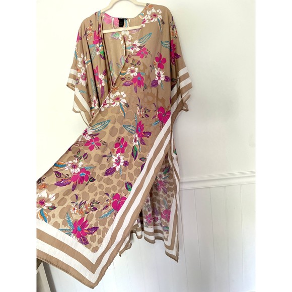 Steve Madden Floral Handkerchief Duster Kimono One Size  Neutral Boho New NWT - Picture 4 of 14